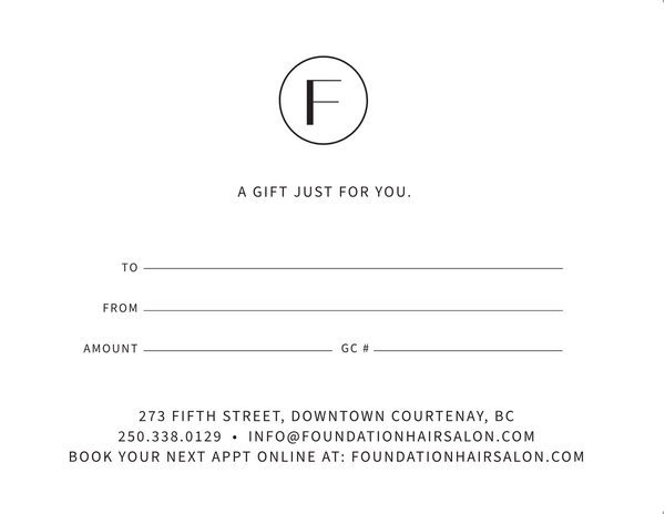 Foundation Hair Salon Gift Card