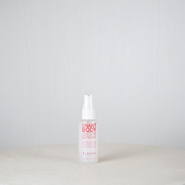 Spray bottle labeled 'I Want Body' on a white background