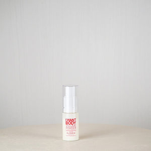 Skincare bottle labeled 'I Want Body' on a neutral background
