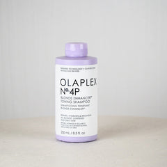 Olaplex No.4P shampoo bottle on a light gray background