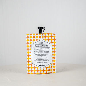 Product packaging with a checkered pattern on a white background