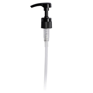 Black pump dispenser on a white background